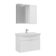 Set mobile lavabo con specchio (2 pezzi) "Purus 80" - 80 x 50 x 58 cm - Bianco