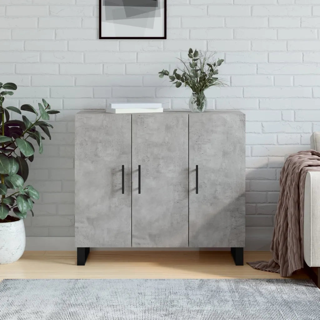 Credenza Grigio Cemento 90x34x80 cm in Legno Multistratocod mxl 127961