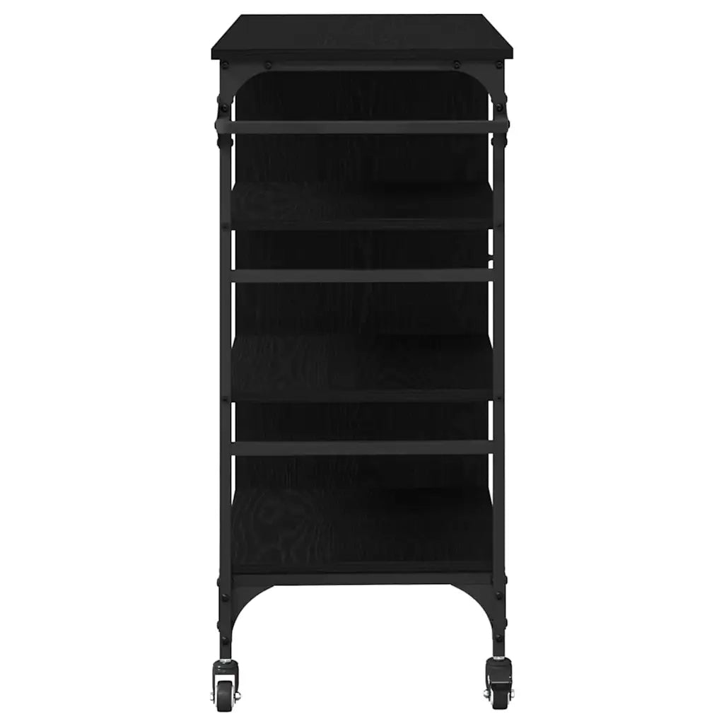 Carrello da Cucina Rovere Nero 87,5 x 39 x 84,5 cm 871665