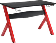 Scrivania da gaming, scrivania ergonomica per computer, tavolo videogiochi con porta bicchiere porta cuffie e tappetino per il mouse, postazione da gamer