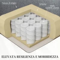 Poltrona Alzapersona Reclinabile con 8 Punti Massaggianti, in Tessuto Effetto Lino, 97x90x102 cm, Grigio
