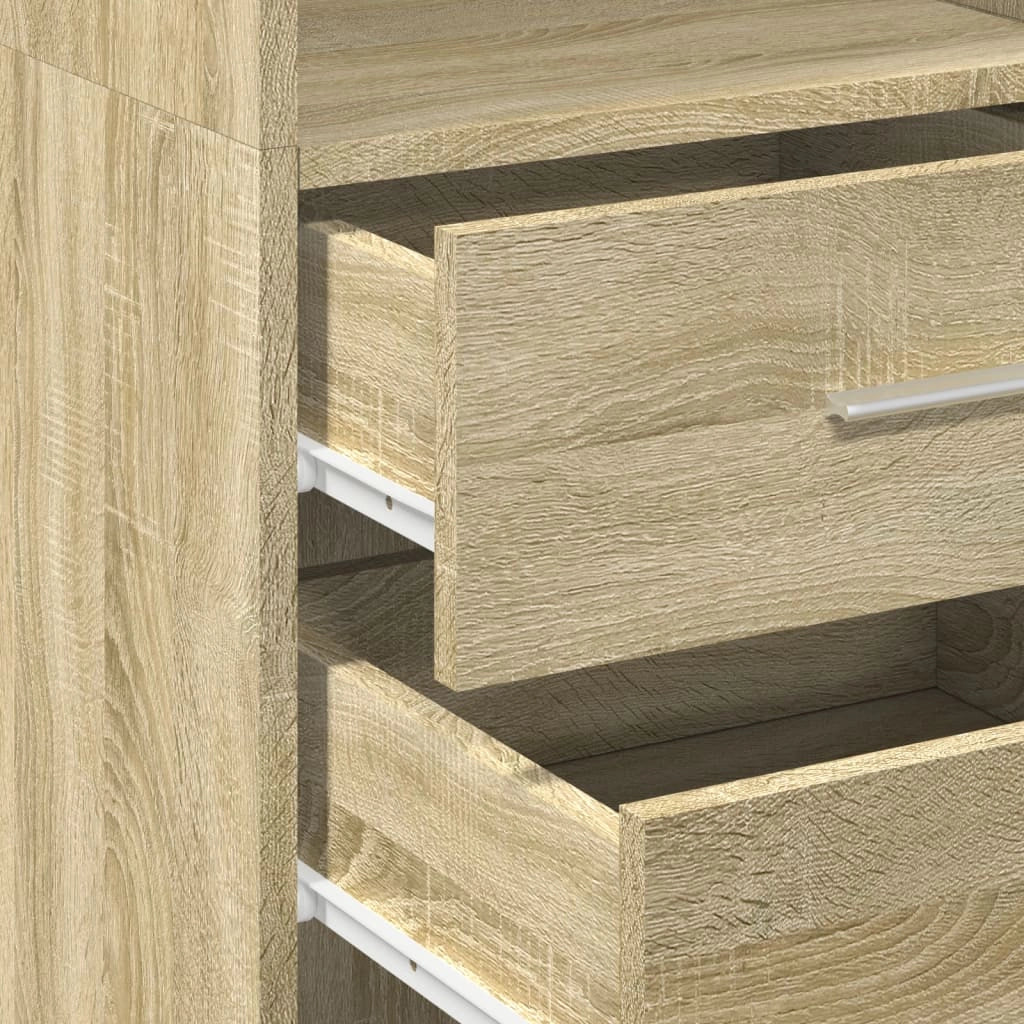 Buffet credenza cassettiera armadio mobile contenitore organizer cucina soggiorno salotto rovere Sonoma alto 40 x 42,5 x 185 cm legno ingegnerizzato marrone 02_0034062