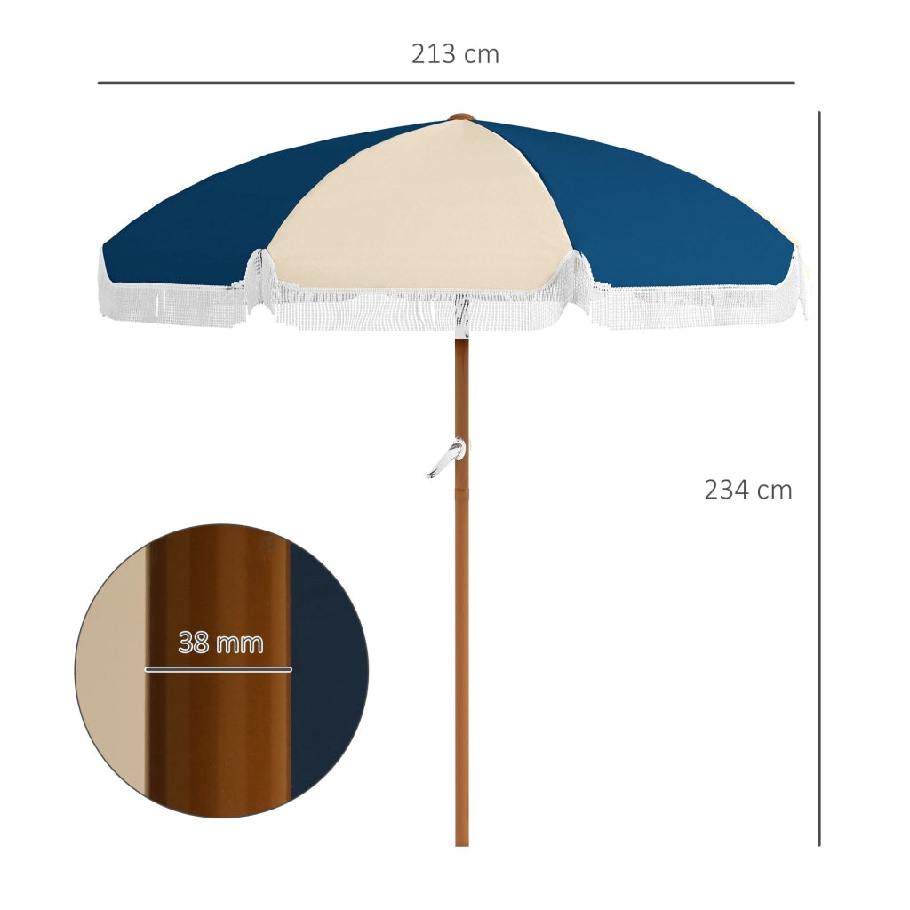 Ombrellone inclinabile tondo 225 cm ¨C zephmum ¨C vintage blu e beige