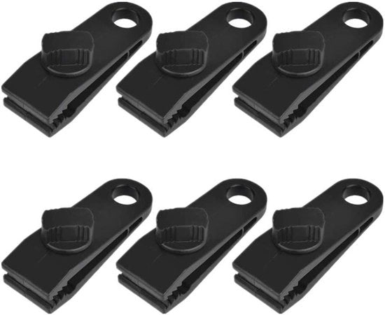 Set di clip per tenda da 6 - Tensionatore - Attacco - Tenda - Duraturo - Leggero - Resistente alla corrosione - Clip per tenda