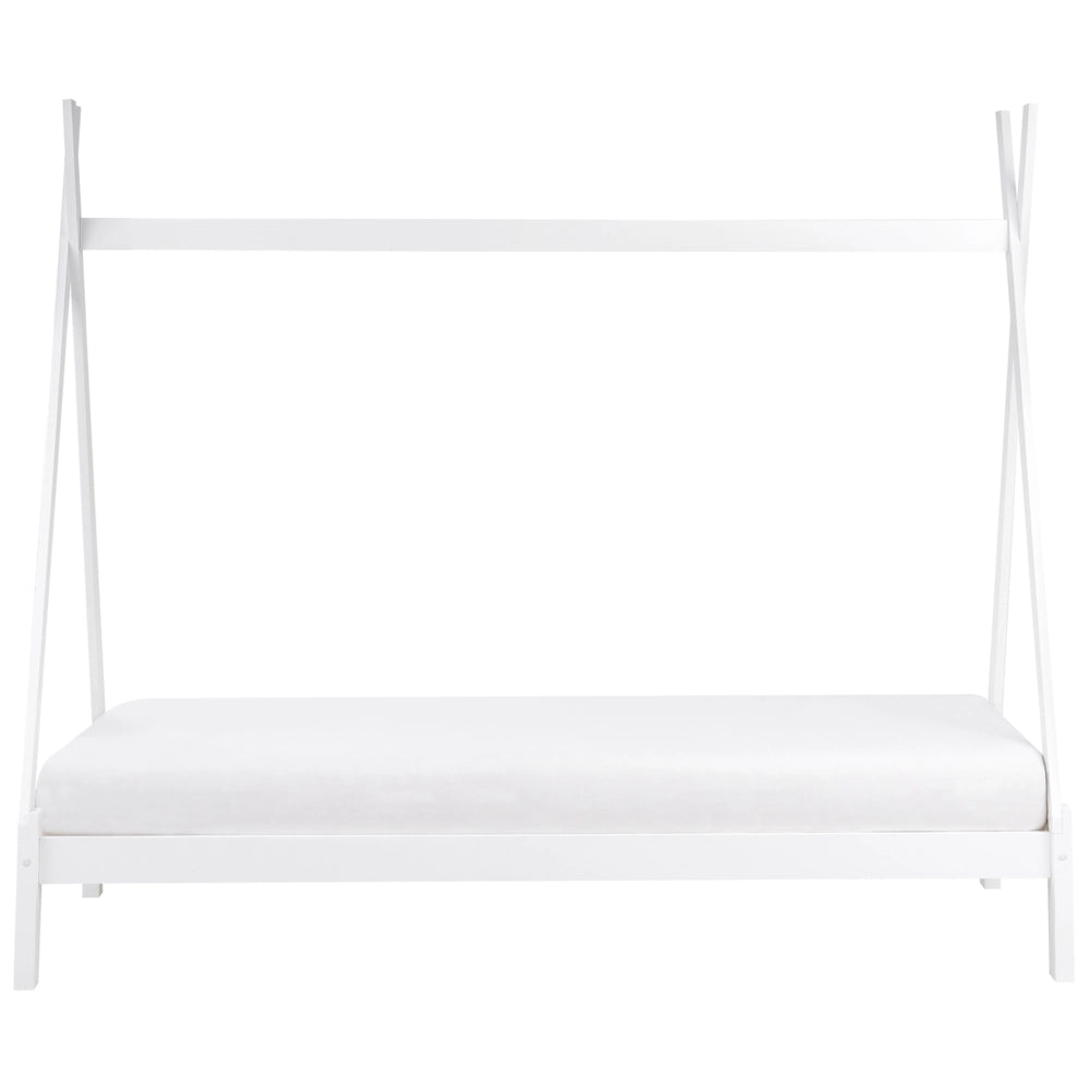 Letto a forma di tenda Teepee per bambini Pino bianco UE 90 x 200 cm Struttura letto singolo con doghe