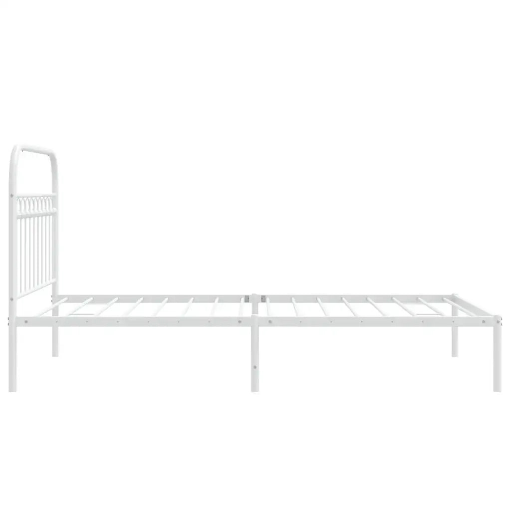 vidaXL Giroletto con Testiera Metallo Bianco 107x203 cm