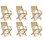 Sedie Giardino Pieghevoli 6 pz | Sedie da Esterno 54,5x61,5x86,5 cm Massello Acacia
