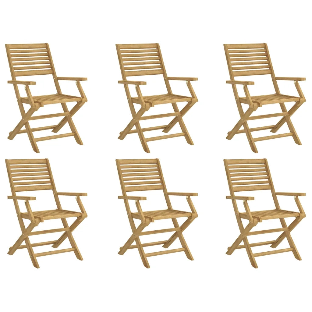 Sedie Giardino Pieghevoli 6 pz | Sedie da Esterno 54,5x61,5x86,5 cm Massello Acacia