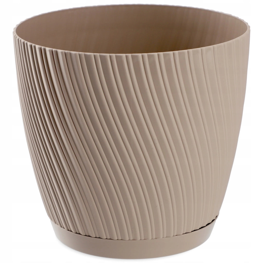 Vaso da fiori KADAX con supporto, coperchio, ciotola rotonda, 27 cm, marrone