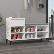 Scarpiera-Scaffale per scarpe Bianco Lucido 102x36x60 cm in Legno Multistrato 105006