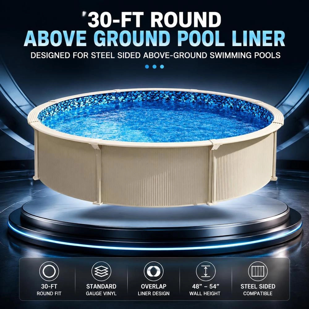 Round Pool Liner, Φ914x147 Cm, Inner Liner, Replacement Liner, Pool Liner, Overlap-style Vinyl Liner, Wear-resistant, For Above-ground Pools With A 137 Cm Wall Height