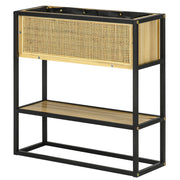 Jardiniere Rettangolare con Mensola ¨C Zephmum ¨C Metallo e Legno 55x20x56 cm