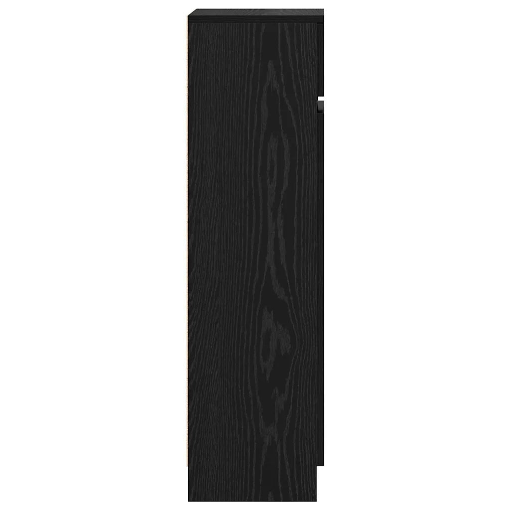 Mobile per scarpe con cassetto-Scarpiera Rovere Nero 100,5 x 28 x 100 cm
