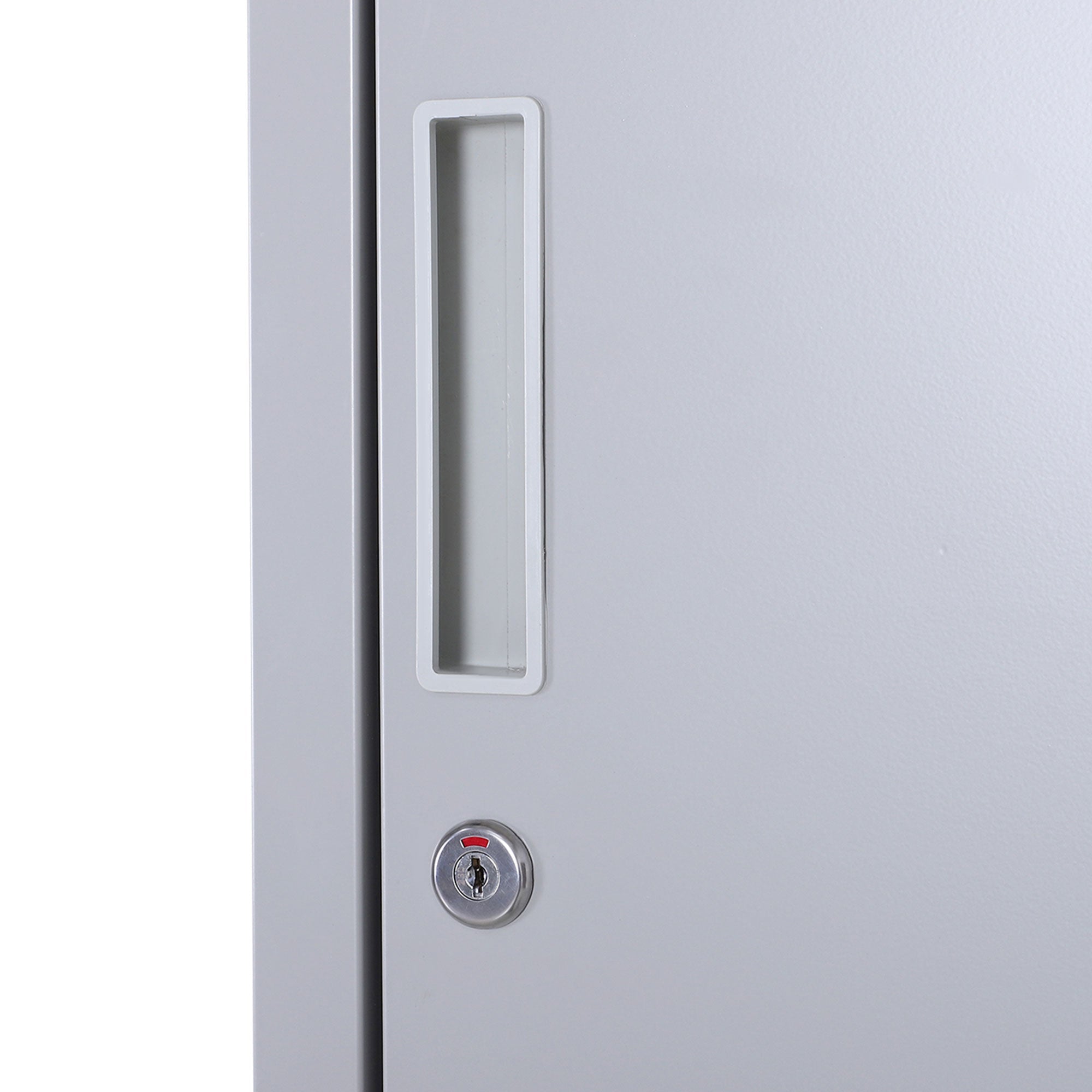 Armadietto Guardaroba in Acciaio 4 Ripiani 2 Porte con Chiusura di Sicurezza Grigio 38x46x180 cm