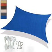 Vele Parasole Telo da Sole in HDPE Protezione Solare Respirante Anti UV Garden Backyard Terrace Pool Party Speciale Triangolo Esterno Rettangolare (5 * 5M,Blue)