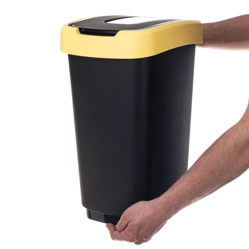 Cestino per rifiuti KADAX da 25 litri, contenitore per la raccolta differenziata con coperchio