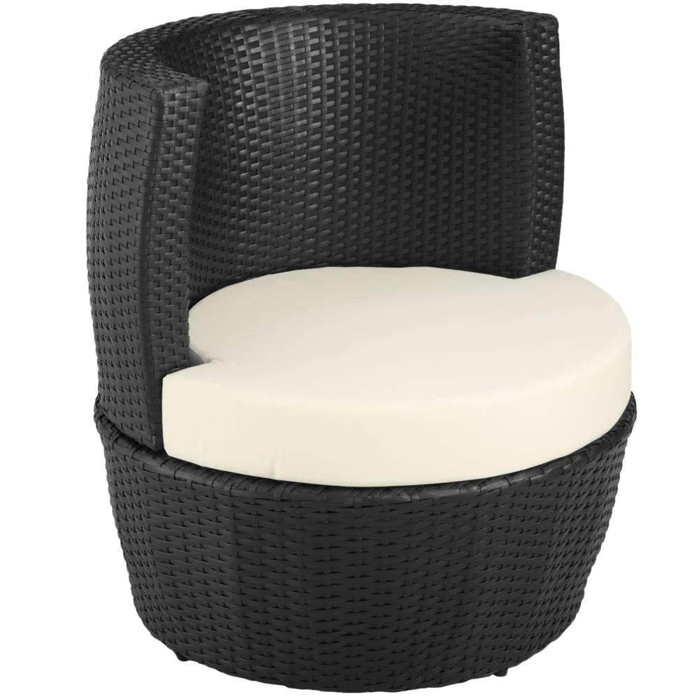 Set di mobili da giardino in vimini sintetico nero a 2 posti 2108086