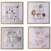 Set di 4 Stampe Su Tela 60x60 Assortiti Beige