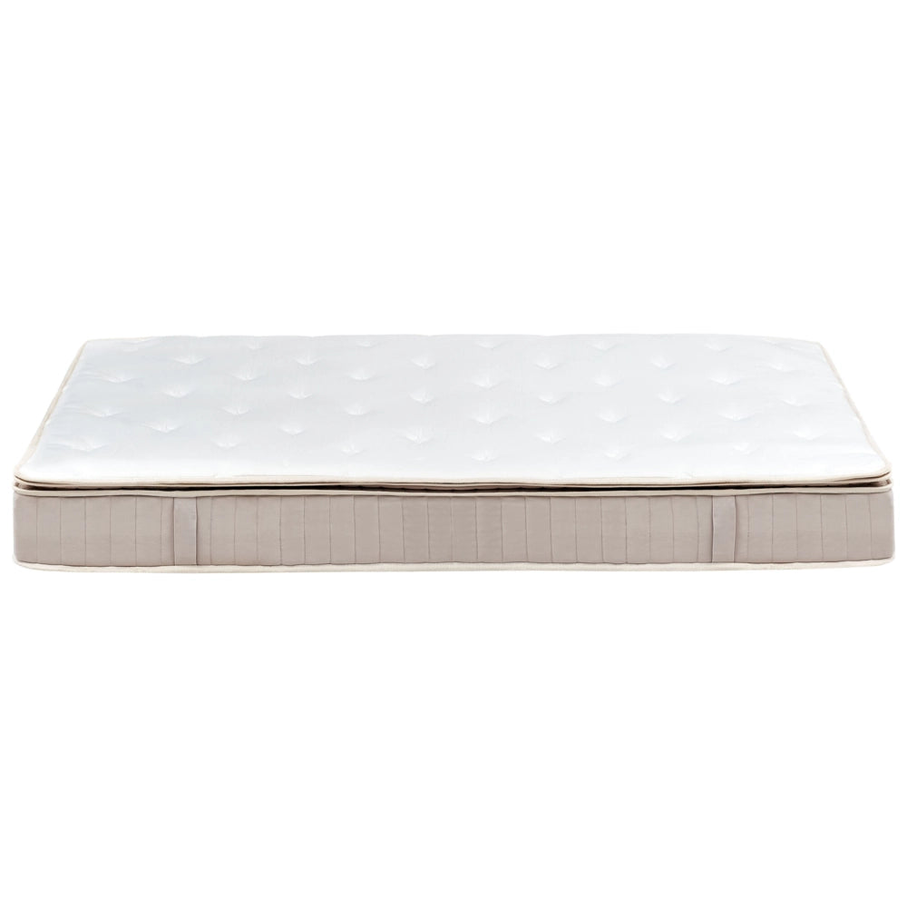 Materasso a molle insacchettate in lattice bianco e beige EU misura singola 140 x 200 cm durezza media con cerniera e rivestimento in poliestere rimovibile Accessori per la camera da letto