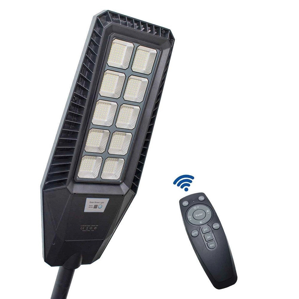 Trade Shop - Faro Stradale Solare Led 170 W Sensore Crepuscolare Ip65 Pannello Fotovoltaico -