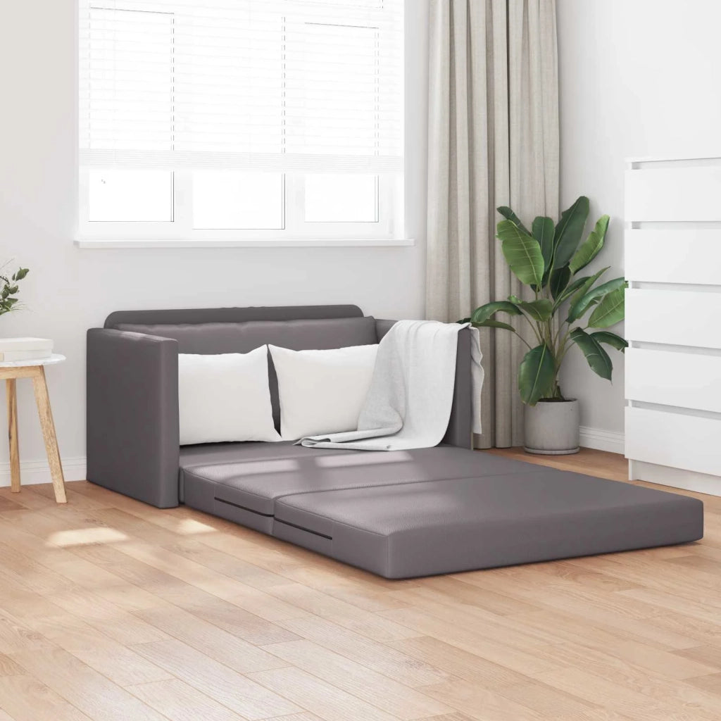 Divano letto | Sof¨¤ letto | Letto singolo Grigio 124 x 71 x 78 cm Pelle Artificiale
