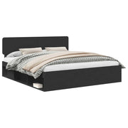 Letto matrimoniale | Letto per adulti | Struttura del letto Nero 180 x 200 cm Pino massello