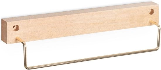Asciugamano in legno - manico per asciugamano - 1 pezzo - marrone - legno - 30 cm