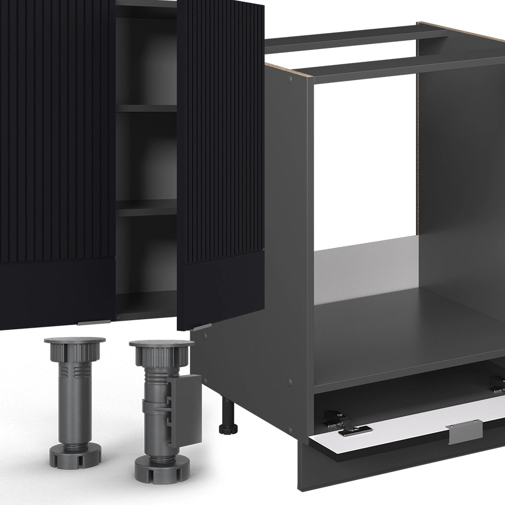 Cucina componibile Fame-Line Nero rigato/Antracite 355 cm, PL Antracite Vicco