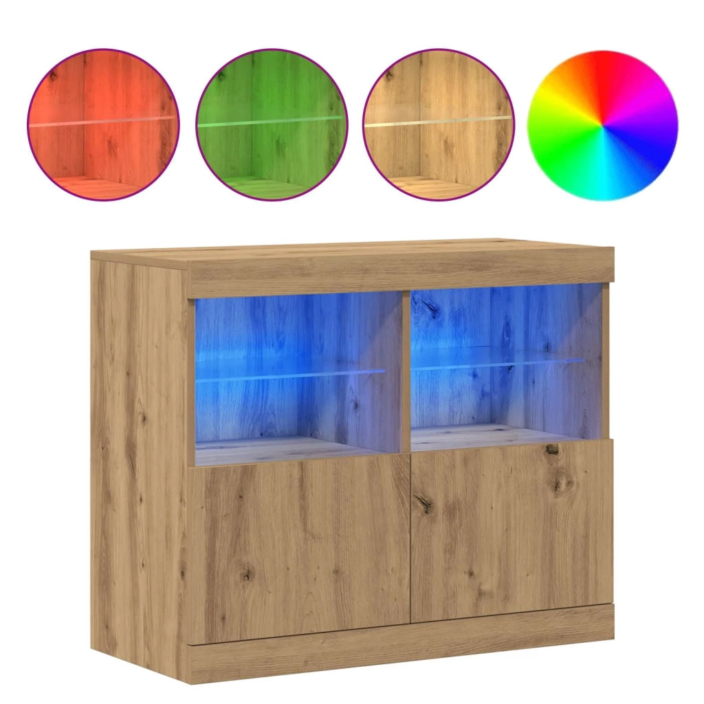 Madia LED Marrone 81 x 37 x 66,5 cm Legno ingegnerizzato 863031