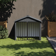 Casetta per Cani con Tetto Nero 117x103x102 cm Acciaio Zincato 172346