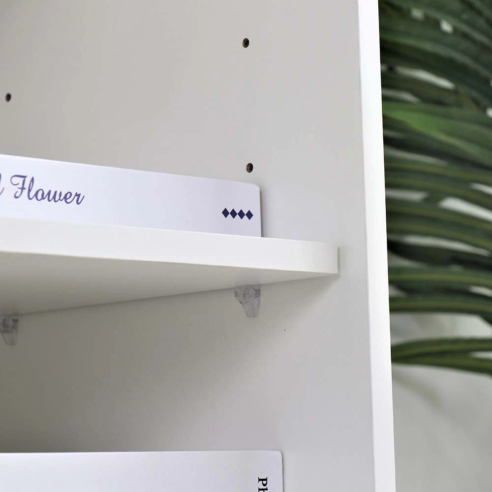 Tavolino Divano Libreria Moderno 3 Ripiani con 4 Ruote Legno Mdf Bianco