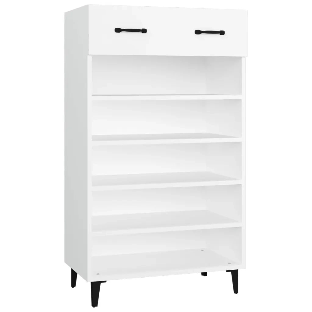 Scarpiera Bianca 60x35x105 cm in Legno Multistrato 812789