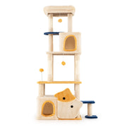 Albero per gatti da interno posatoio morbido rimovibile palo scratcher in sisal-Albero centro attivit¨¤ versatile per animali domestici