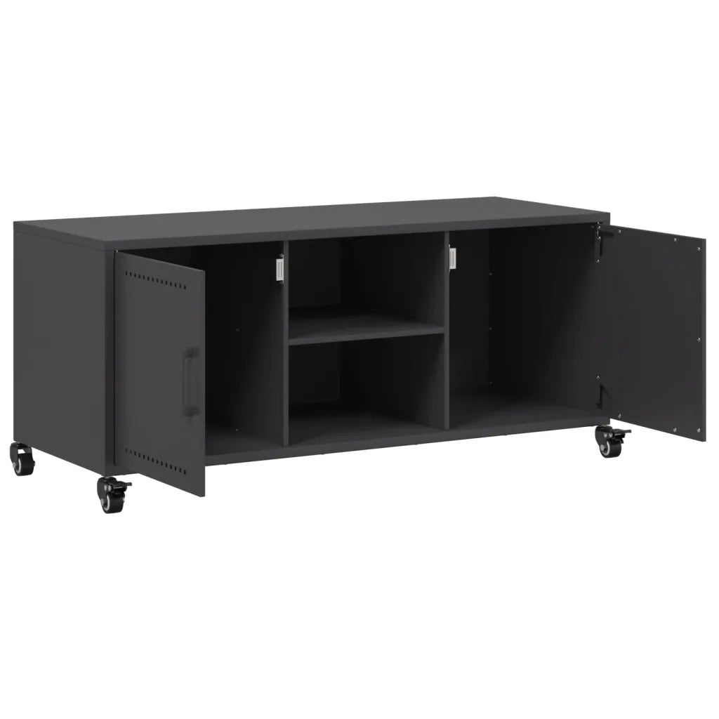 vidaXL Mobile TV Nero 100,5x39x43,5 cm in Acciaio