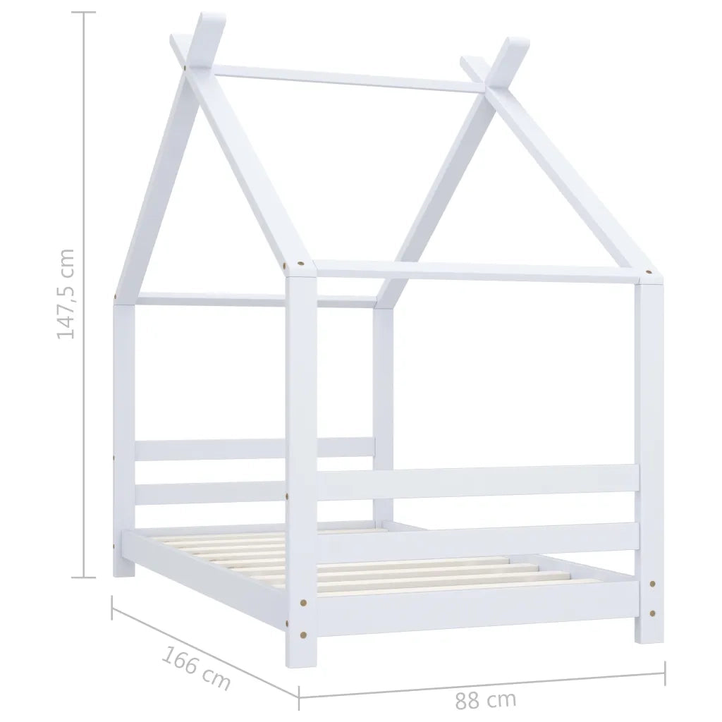 Giroletto per Bambini | Letto Infantile | Lettino Bianco in Massello di Pino 80x160 cm