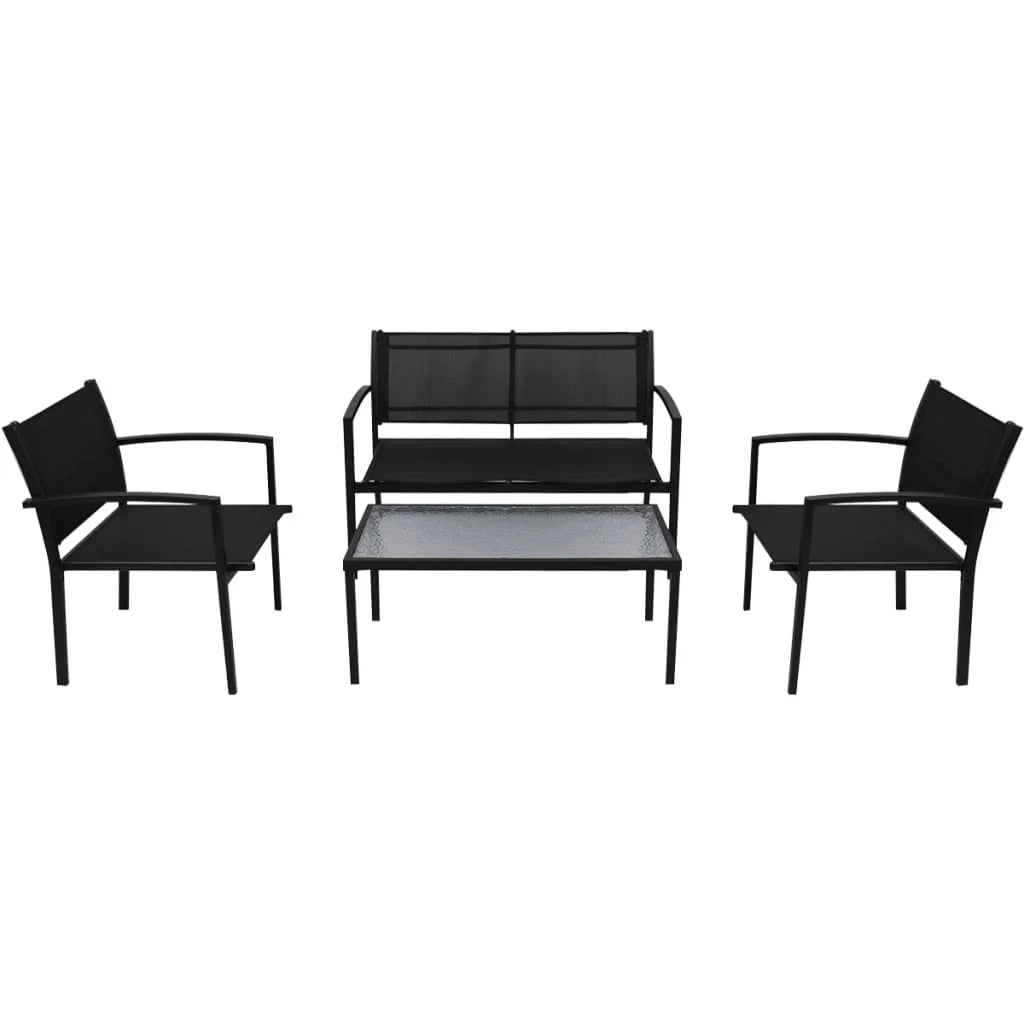 Set di mobili da giardino mobili da esterno set da 4 pezzi textilene nero 02_0016280