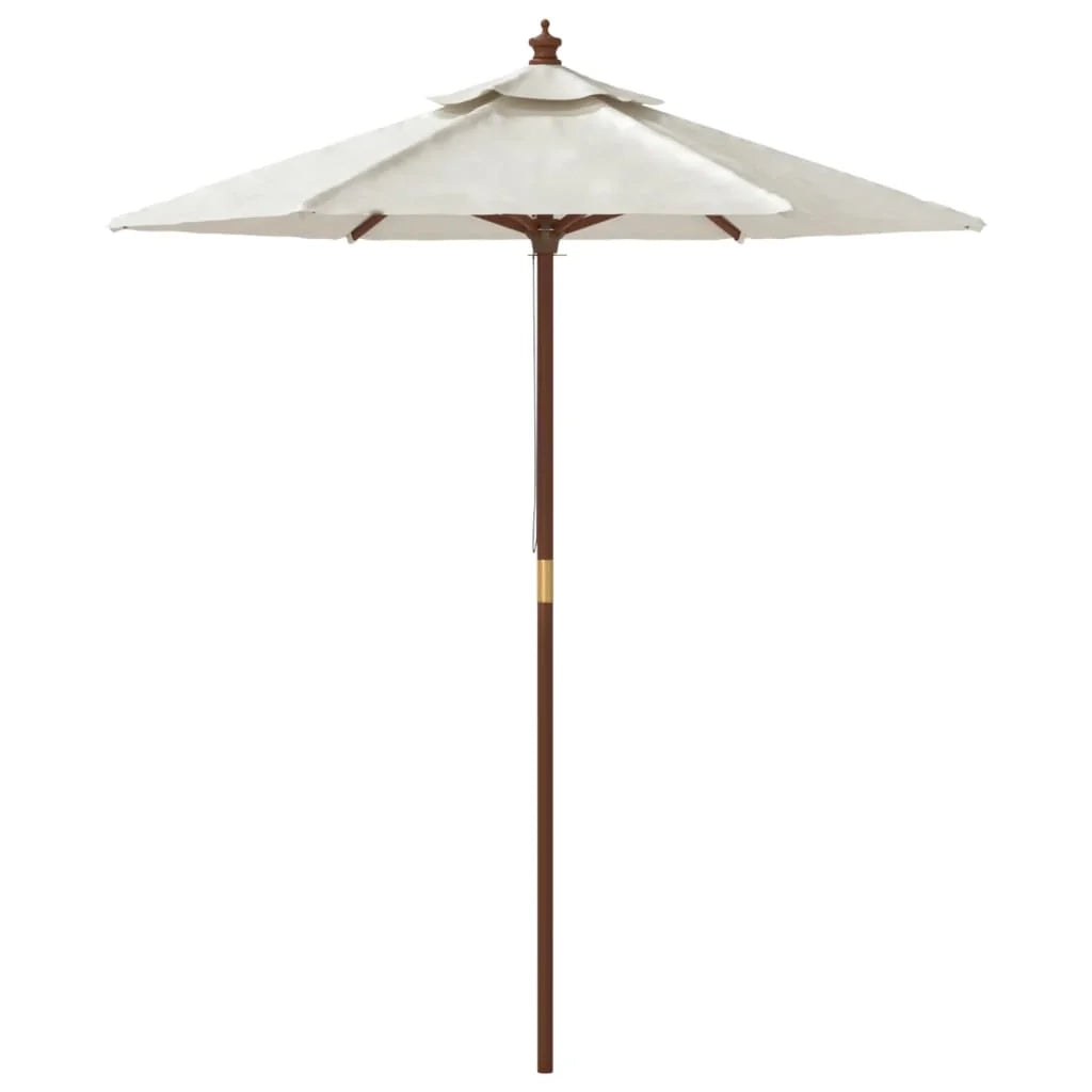 Ombrellone da giardino con palo in legno 196 x 231 cm colore sabbia 02_0008352