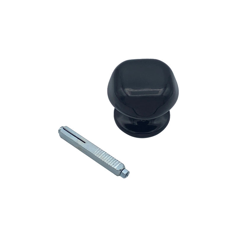 Maniglia su rosetta tonda SAGUATTI  831/60QQ in alluminio nero lucido