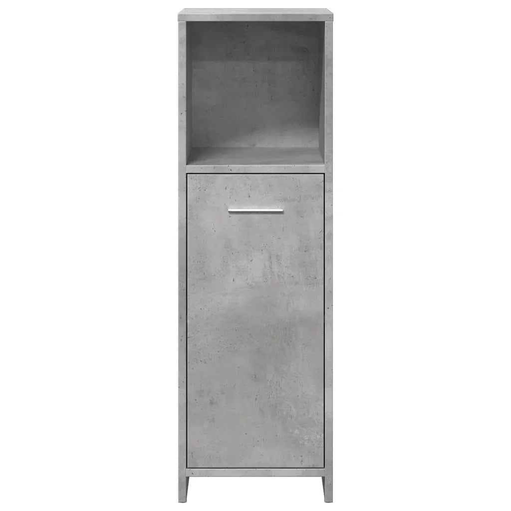 Mobile da Bagno Grigio Cemento 30x30x95 cm in Legno Multistrato