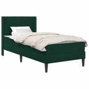 Letto singolo | Letto per adulti | Struttura letto con materasso Verde Scuro 80 x 200 cm Velluto