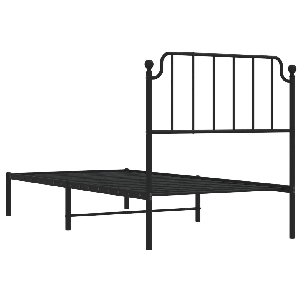 Giroletto con Testiera in Metallo Nero 90x200 cm 373880