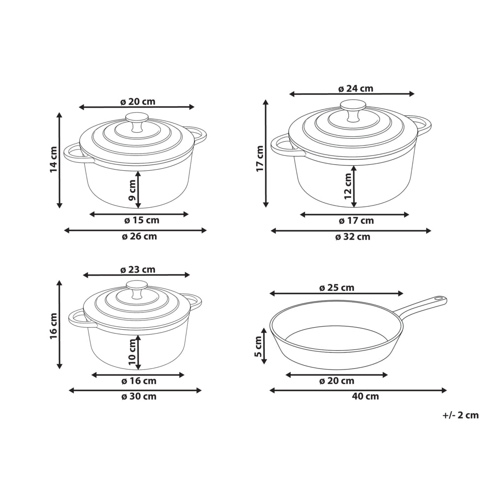 Set da 7 pezzi in ghisa smaltata blu con casseruola e padella, pentole con coperchio e manici in acciaio inossidabile, adatto al forno e compatibile con tutti i tipi di piano cottura, per la cucina