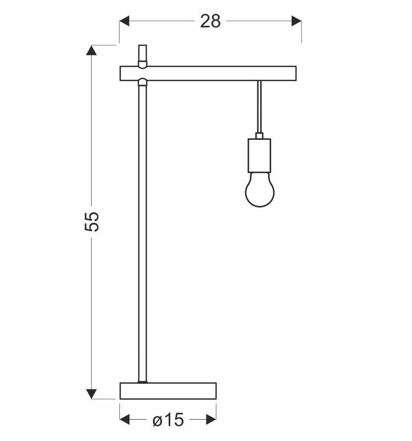 Lampada da tavolo Candellux IZZY 1xE27 nera legno