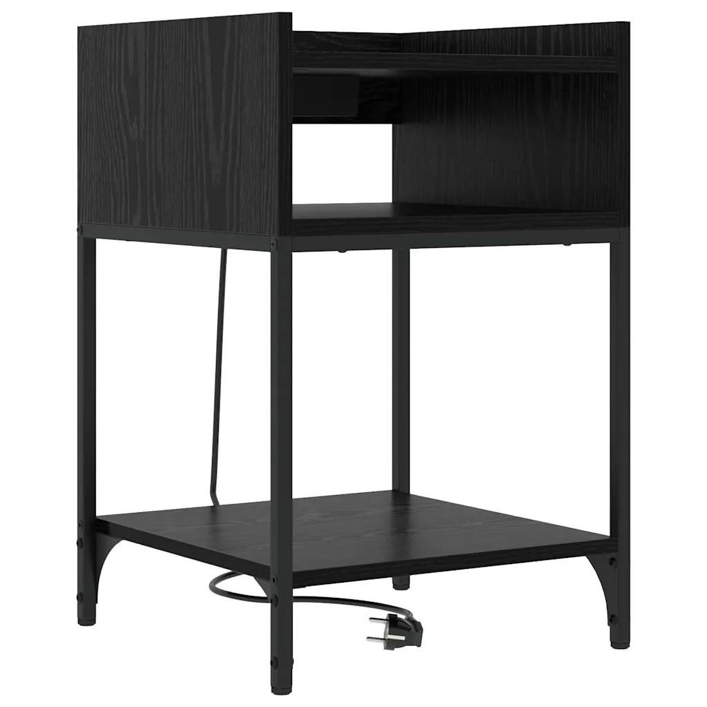 Armadio da Notte Rovere Nero 40 x 40 x 61 cm Legno multistrato 859470