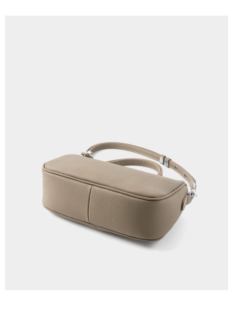 Borsa a tracolla da donna Swinger in vera pelle, colore grigio.