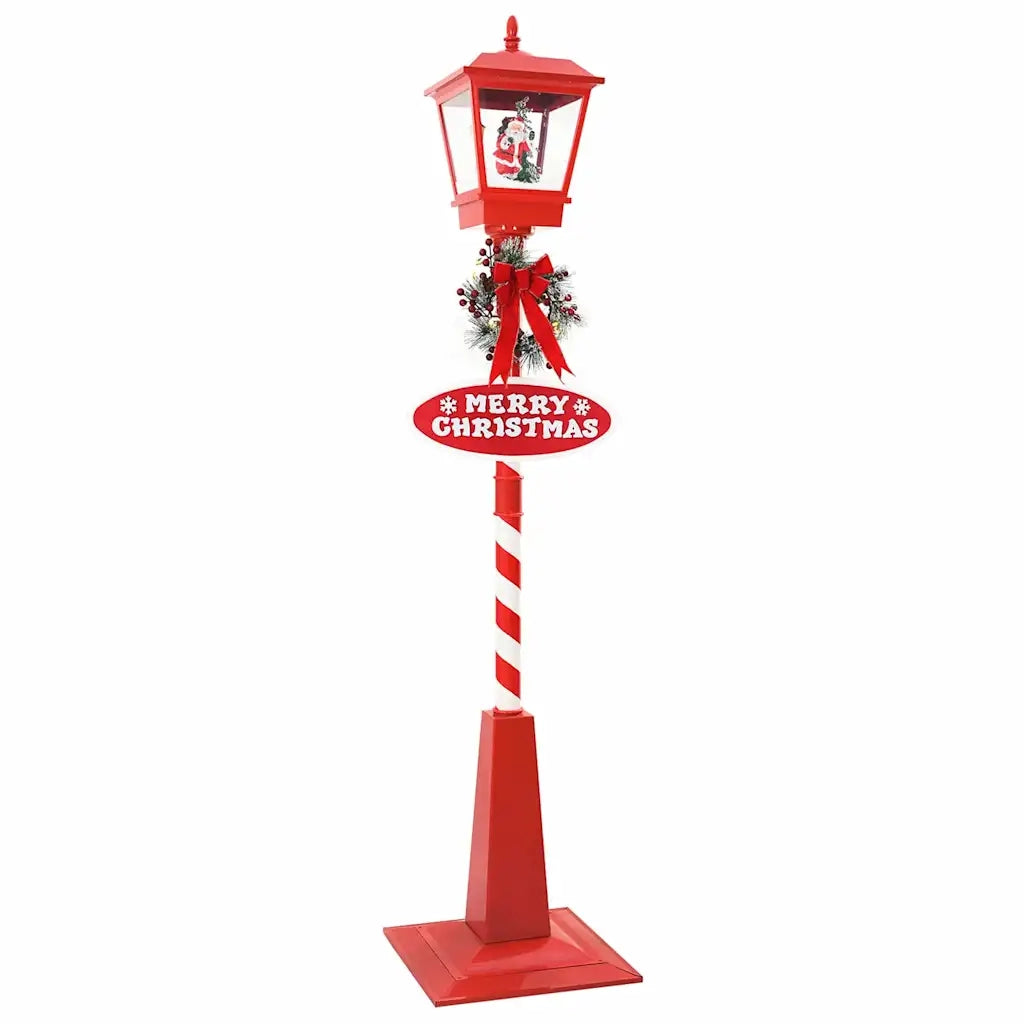 Lampada Stradale di Natale con Lanterna Rosso 40,5x40,5x180cm