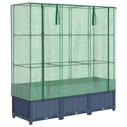 Fioriere | Cassetta per fiori | Letto Rialzato con Copertura Serra Effetto Rattan 120x40x138 cm