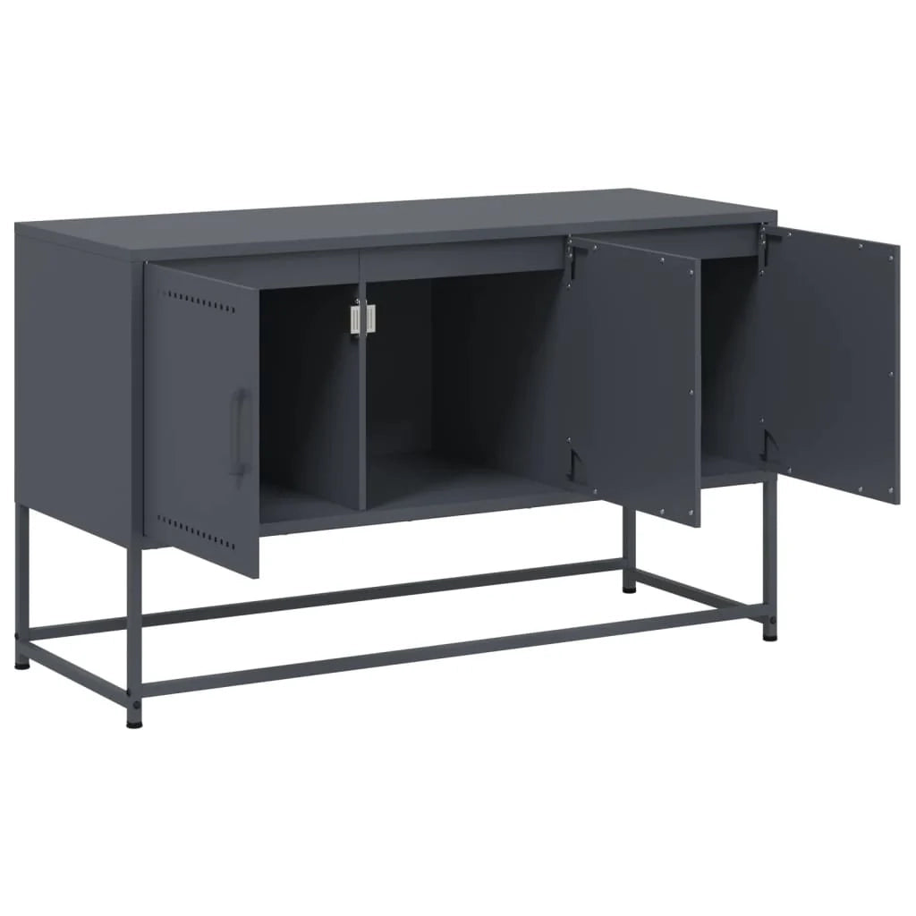 Mobile TV multimediale scaffale TV credenza mobile TV sala da pranzo soggiorno camera da letto antracite 100,5 x 39 x 60,5 cm acciaio antracite 02_0026385