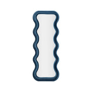Specchio Allen, Specchiera, Articolo d'arredo a muro, Decorazione con specchio, 60x6 h160 cm, Blu