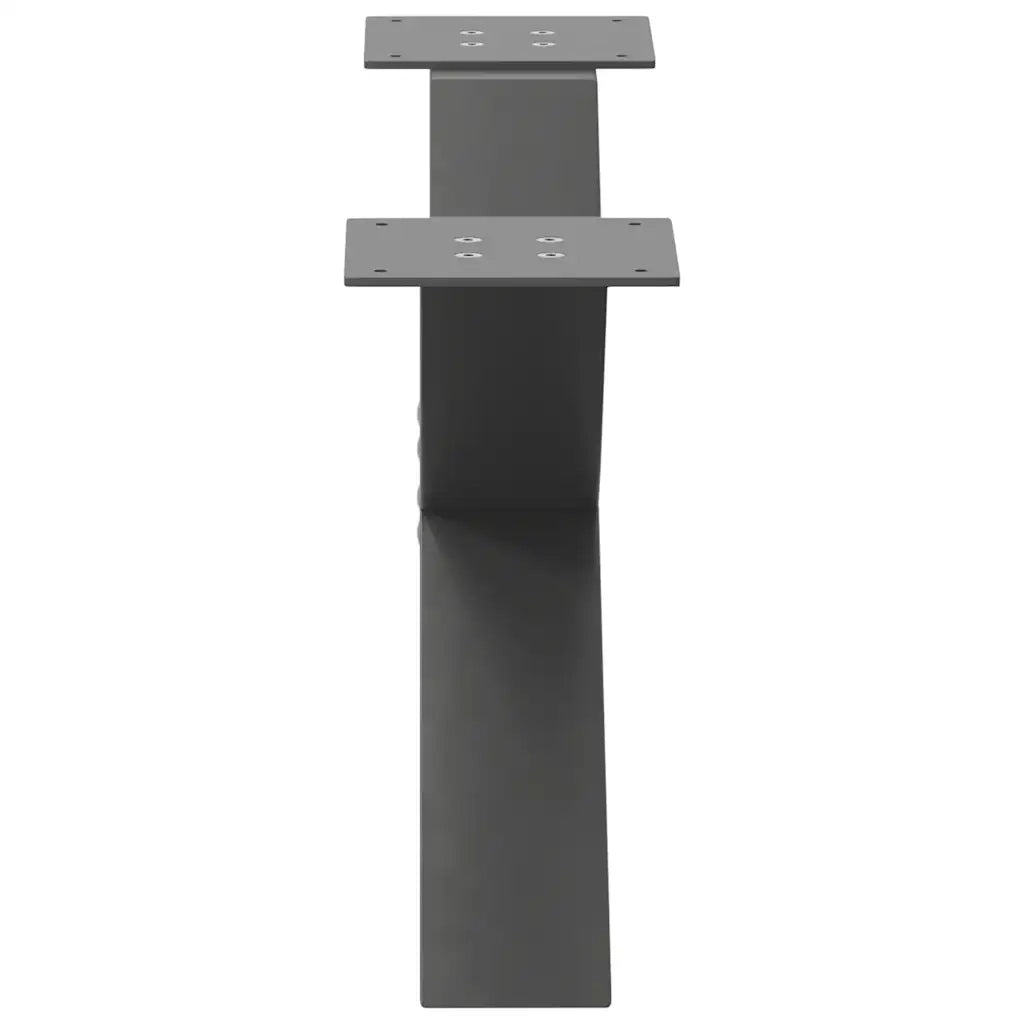 Gambe per Tavolino da Caff¨¨ a Forma di X 2 pz-Set di 2 Gamba per Tavolo Antracite 70x(30-31) cm Acciaio 172148